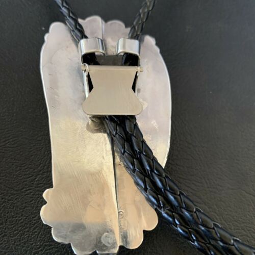 Navajo Royston Turquoise Bolo Tie | Sterling Silver | Authentic Native American Handmade | 12363
