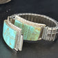 Authentic Navajo Men's Wristwatch | Blue Turquoise Inlay | Sterling Silver Tips | Native American Jewelry | 14395