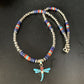 Dragonfly Sterling Silver Turquoise Coral Inlay Pendant | Multi-Color | Navajo Jewelry | 13514
