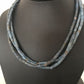 Native American Denim Lapis 3 Strand Necklace | Navajo Sterling Silver | 8472