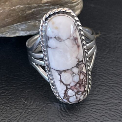 Southwestern Navajo Wild Horse Turquoise Ring | Sterling Silver | Sz 11 | 01878