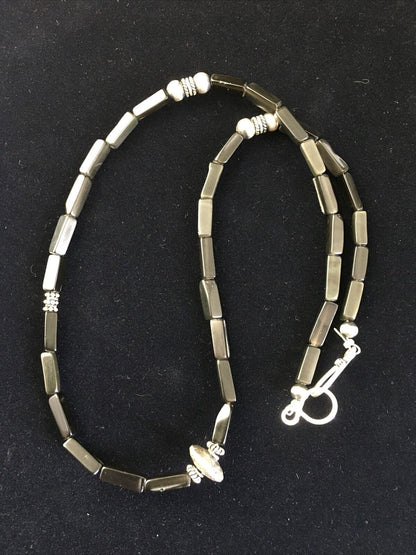 Native American Navajo Black Onyx Bead Necklace | 18" | Authentic Handmade | 10003 - Masha USA