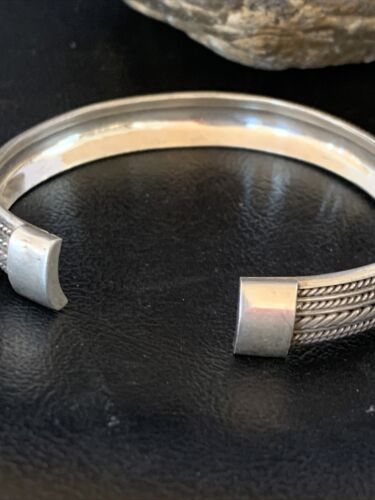 Navajo Stamped Cuff Bracelet | Old Pawn Sterling Silver | Authentic Native American Handmade | 14191