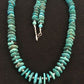 Santo Domingo Kingman Turquoise Necklace | Sterling Silver | 21" | Authentic Native American Handmade | 3996