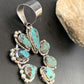 Navajo Southwestern Spiderweb Turquoise Pendant | Authentic Native American Sterling Silver | Naja | 2223