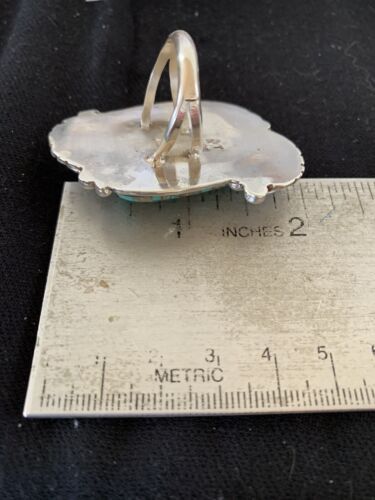 Native American Navajo Green Turquoise #8 Ring | Sterling Silver | Sz 10 | 147