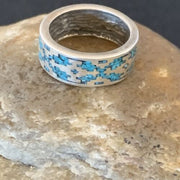 Navajo Women's Turquoise Ring | Sterling Silver | Native American Chip Inlay | Sz 5.5 | 12468