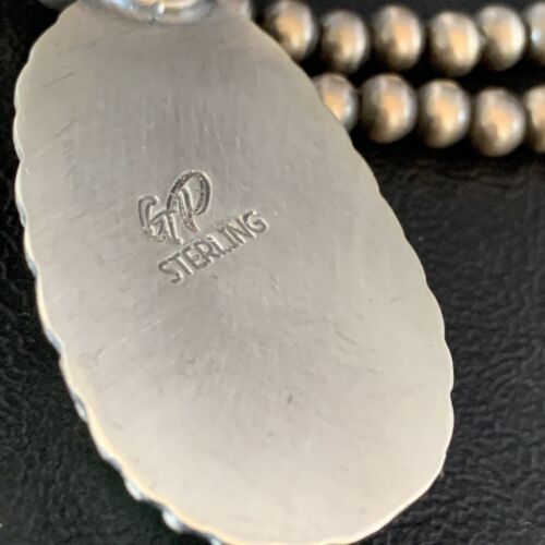 Men's Green Sonoran Gold Turquoise Pendant Necklace | Navajo Sterling Silver | Authentic Native American | 14006