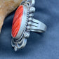 Native American Men's Spiny Oyster Ring | Navajo Sterling Silver | Sz 7.5 | 4287