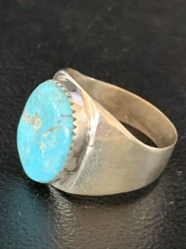 Navajo Blue Kingman Turquoise Ring | Sterling Silver | Sz 11 | Authentic Native American Handmade | 14142