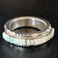 Navajo White Opal Inlay Ring | Sterling Silver | Sz 11.5 | Authentic Native American Handmade | 13534