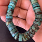 Turquoise Heishi Bead Necklace | 12mm | 20" | Sterling Silver | Native American Handmade | 13931