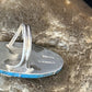 Navajo Blue Turquoise Inlay Band Ring | Sz 9 | Authentic Native American Handmade | 14514