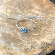 Southwestern Old Pawn Navajo Blue Turquoise Ring | Sterling Silver | Sz 7 | 10876