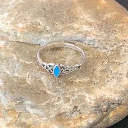 Southwestern Old Pawn Navajo Blue Turquoise Ring | Sterling Silver | Sz 7 | 10876