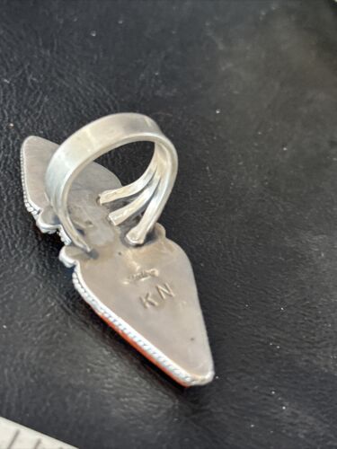 Navajo Orange Spiny Oyster Multi-Stone Ring | Authentic Native American Sterling Silver | Multi-Stone | Sz 6.5 | 14505