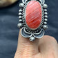 Native American Men's Spiny Oyster Ring | Navajo Sterling Silver | Sz 7.5 | 4287