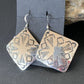 Native American Women's Dangle Earrings | Navajo Sterling Silver Stamped Handmade | 1660