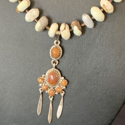 Navajo Multi-Stone Turquoise Pendant Necklace | Sterling Silver | Authentic Native American Handmade | 12386
