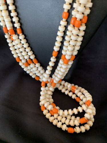 Native American Santo Domingo Shell Orange Spiny Oyster Bead Necklace | 30" | 11990