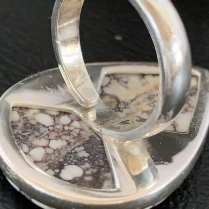 Navajo Wild Horse Turquoise Ring | Sterling Silver | Sz 7 | Authentic Native American Handmade | 10502