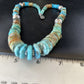 Navajo Blue Green Turquoise Bead Necklace | Sterling Silver | Authentic Native American | 20" | 14243