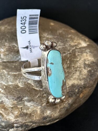 Navajo Blue Kingman Turquoise Ring | Sterling Silver | Sz 8.5 | 00435