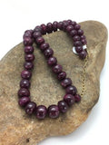 Authentic Native American Ruby Bead Necklace | Navajo Gold-Filled | 17" | Christmas Jewelry