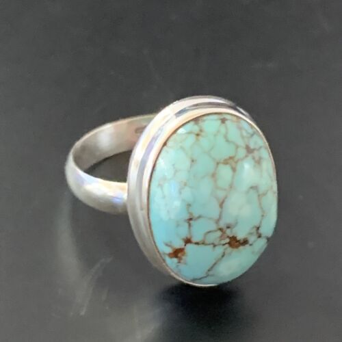 Navajo Blue Turquoise Ring | Sterling Silver | Sz 6 | Authentic Native American Handmade | 11427