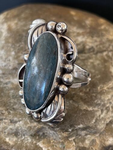 Navajo Blue Lapis Ring | Sterling Silver | Sz 9 | Authentic Native American Handmade | 1207