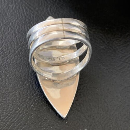 Southwestern Blue Lapis Opal Inlay Ring | Navajo Sterling Silver | Sz 10 | Authentic Native American Handmade | 12846
