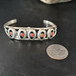 Navajo Red Coral Shadowbox Cuff Bracelet | Sterling Silver | Authentic Native American Handmade | 14591