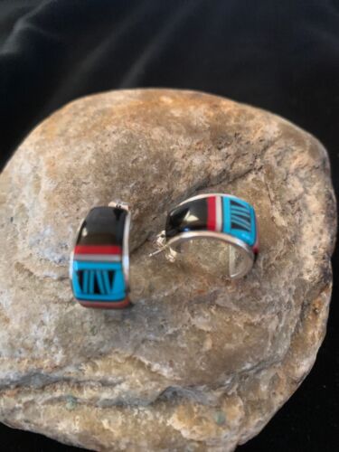 Navajo Sterling Necklace | Spiny Turquoise Multi-Stone Earrings Set | Handmade Jewelry 1028