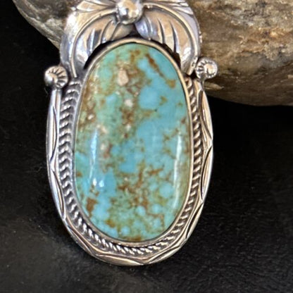 Navajo Blue Turquoise #8 Rings | Sterling Silver | Sz 9.5 | Authentic Native American Handmade | 14285