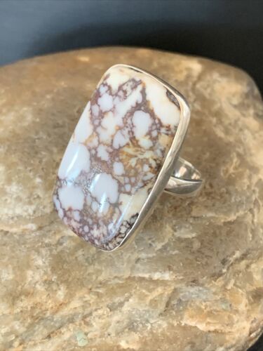Native American Women's Navajo Wild Horse Turquoise Ring | Sterling Silver | Sz 7.5 | 10489