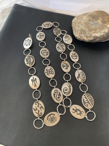 Native American Men's Old Pawn Sterling Silver Hopi Concho Belt | Authentic Handmade | 1427