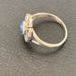Navajo Blue Turquoise Lapis Inlay Ring | Sz 7.5 | Authentic Native American Handmade | 11199