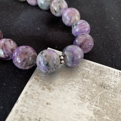 Navajo Charoite Necklace | Sterling Silver | 20" | Authentic Native American Handmade | 01491