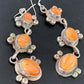 Navajo Orange Spiny Oyster Dangle Earrings | Sterling Silver | Authentic Native American Handmade | 1231