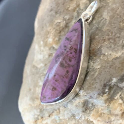 Navajo Purple Sugilite Pendant | Sterling Silver | 1.50" | Authentic Native American Handmade | 10935