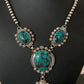 Navajo Lariat Spiderweb Turquoise Pendant Necklace | Sterling Silver | 25" | Authentic Native American Handmade | 1337