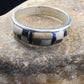 Navajo Sterling Silver Onyx & Picture Jasper Inlay Ring | Sz 13.5 | Authentic Native American Handmade | 1592