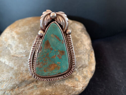 Southwestern Navajo Blue Royston Turquoise Ring | Sterling Silver | Sz 9 | 552