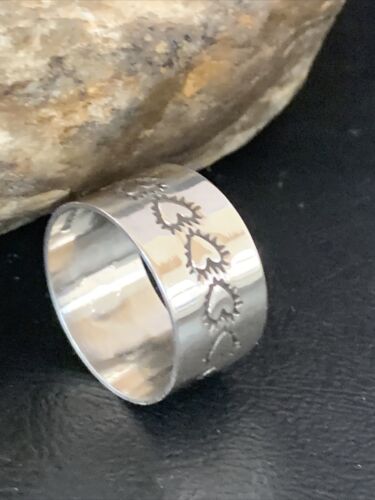 Native American XL Men's Band | Navajo Stamped Sterling Silver Ring | Sz 12 | 1506