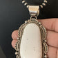 Sterling Silver Navajo White Buffalo Turquoise Pendant | Men's Necklace  | 00340 | Native American Handmade