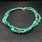 Navajo Blue Turquoise Nugget Bead Necklace | 2 Strand | Sterling Silver | 17" | Authentic Native American Handmade | 4490