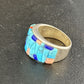 Multi-Color Blue Lapis Turquoise Inlay Ring | Sterling Silver | Sz 7 | 14459