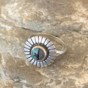 Navajo Blue Turquoise Sugilite Inlay Ring | Sz 6 | Sterling Silver | Authentic Native American Handmade | 11178