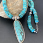Navajo Pearls Spiderweb Beads Turquoise Necklace Pendant | Sterling Silver | Authentic Native American | Graduated | 22" | 10222
