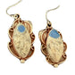 Navajo Azurite Quartz Dangle Earrings | Sterling Silver | Authentic Native American Handmade | 1249